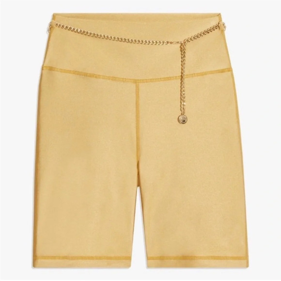 NWT WeWoreWhat Gold Chain Bike Shorts Medium - Picture 3 of 9